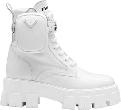 Prada boots with pouch white